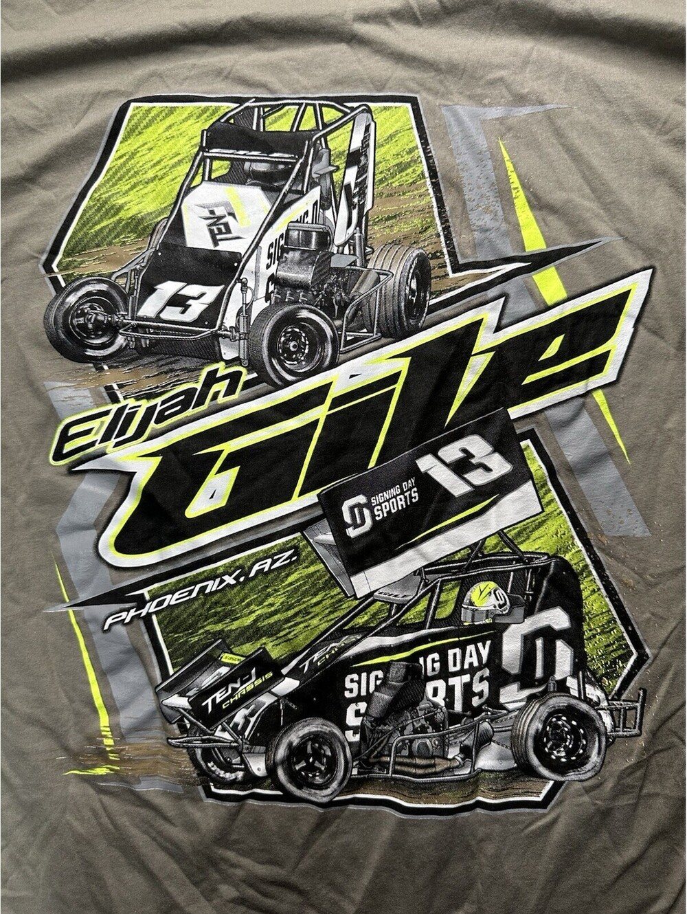 Elijah Aile 13 Sprint Car Racing T Shirt Large Phoenix AZ Double Sided
